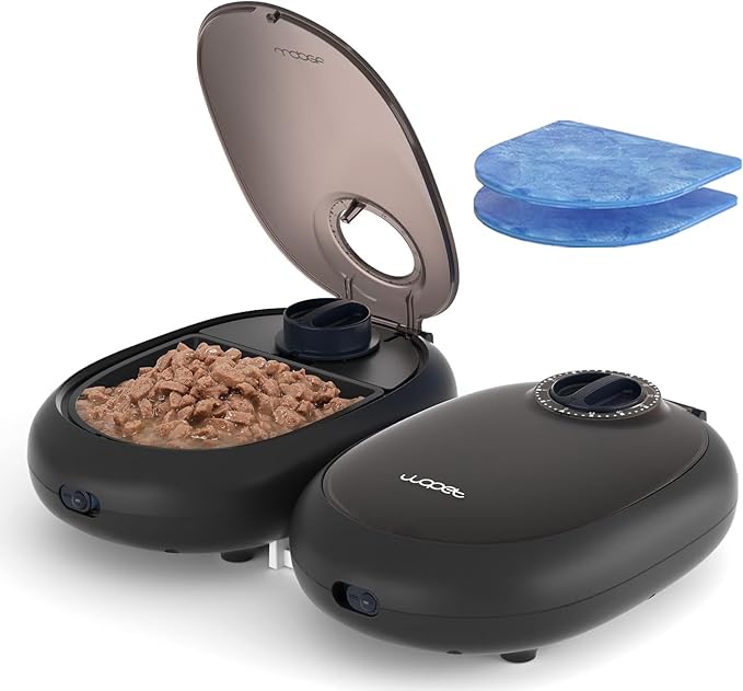 WOPET Automatic Cat Feeder, 48-Hour Programmable Pet Food Dispenser, Built-in Ice Gel Pack for Freshness – Ideal for Wet Food, Yogurt & Canned Meals – Perfect for Cats, Kittens & Small Dogs