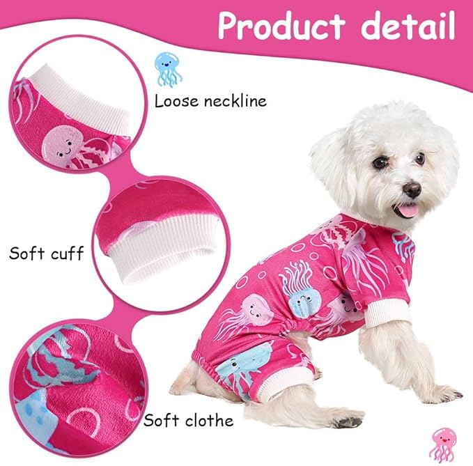 Dog Pajamas for Small Dogs Girl Boy Puppy Pjs Summer Pet Onesies for Chihuahua Yorkie Teacup Cute Soft Material Stretch Able Cat Clothes Outfit Apparel Doggy Jumpsuit