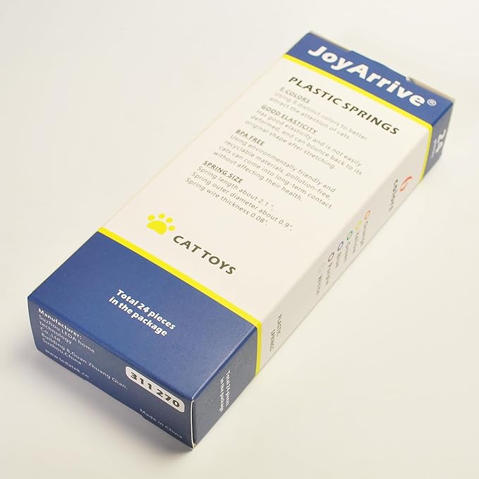 24Pcs 6 Colors Box Stored Springs for Indoor Cats Playing, Interactive Kitten Spiral, Coil Toys, Cat Self-Play Toys, Cat Biting, Swatting, Hunting, Indoor Kitten Springs