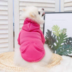 KOOLTAIL Basic Dog Hoodie - Soft & Warm Dog Hoodie Sweater with Leash Hole and Pocket, Dog Winter Coat, Cold Weather Clothes Sweatshirt for Small Medium Large Dogs Puppy Cat Boys Girls Deep Pink S