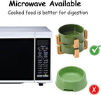 Petygooing Ceramic Cat Dog Bowl Set with Stand,Small Dog Bowls, Pet Food and Water Dish, Anti Slip Set of 2 Cat Bowls- Cute Modern Pet Food Bowl Small Size Dog (13.5OZ/5.1 in) Rust Green