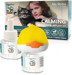 Cat Calming Diffuser for Stress Relief - Natural Cat Deterrent Spray to Reduce Stress, Spraying & Aggressive Behavior - Easy-to-Use Cat Diffuser Calming Solution for a Peaceful Home. 60 Day Supply