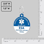 MYLUCKYTAG Emotional Support Animal (ESA) Tag - QR Code Digital Pet ID, Online Profile, Location Alert Email - Durable Stainless Steel Collar Tag