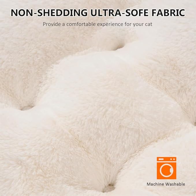 Cat Beds for Indoor Cats - Rabbit-shaped Cat Cave Bed with Hanging Toy,Super Soft Calming Pet Bed for Kitten&puppy,Small Dog,Warm Plush&Machine Washable&Removable Cotton Pad,Cat Hideaway(Grey M)