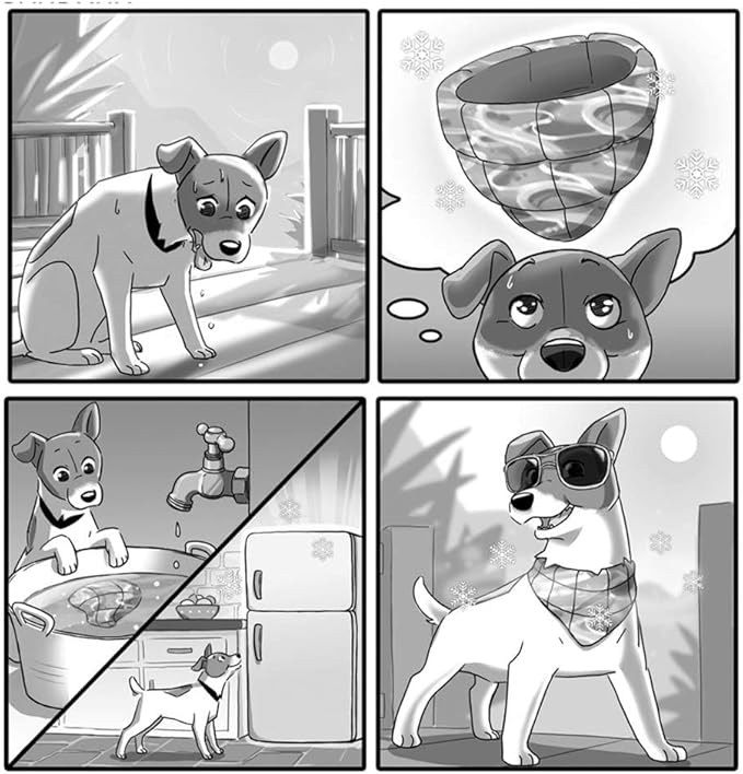 ALL FOR PAWS Dog Cooling Bandana, Cooling Bandanas for Medium Dogs, Ice Dog Bandanas, Cooling Neck Wraps for Dogs, Chill Out Blue Neck Cooler (M)