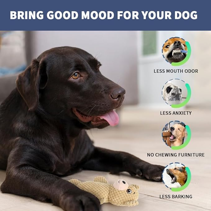 5-Pack Squeaky Dog Toys – Durable Animal-Shaped Plush Chew Toys for Dogs, Handmade Interactive Puppy Toys with Squeaker, Perfect for Reducing Destructive Behavior