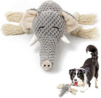 Plush Dog Toy, Squeaky Interactive Puppy Dog Toys with Crinkle Paper, Durable Chew Toys for Small and Medium Dogs with Mouse Shape(Medium, Elephant)