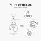 Birthstone Veterinary Stethoscope Necklace 925 Sterling Silver Nurse Vet Pendant with Dog Paw Nurse Jewelry Gifts for Veterinarian Nurse Women Veterinarian Gifts