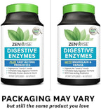 Zenwise Health Digestive Enzymes for Gut Health & Bloating Relief - Multi Enzymes Digestion Supplement with Probiotics, Bromelain & Papaya for Digestive Health Support - Men & Women - 60 Count