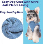 Dog Coat Reversible Winter Jacket for Small Dog Puppy Cozy Fleece Lining Size XXL