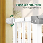 60" Extra Tall Pet Gate, 30-40" Wide, Auto Close, White Metal for Stairs & Doorways, Cat Toy Included