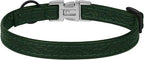 Leather Cat Collar with Buckle and Removable Bell - Non Breakaway Adjustable Soft Safety Small Pet Collars for Girl Boy Cats Kitten (Green)
