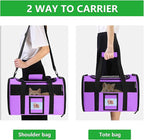 Large Cat Carrier Soft Sided Pet Carriers for Large Cats Under 25 lbs, 20" Dog Carrier Cat Carrier for 2 Cats Travel Carrier, Purple