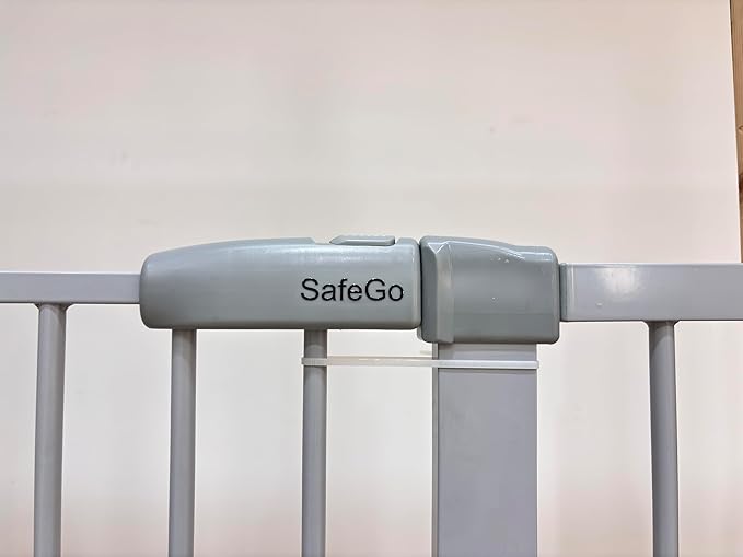 29"-57" Baby and Pet Safety Gate, 30" Tall Metal Walk-Thru Gate for Doorways & Stairs, Easy One-Hand Open, Dual Lock, Extensions & Wall Mounts Included (Brown, 29"-46" W x 30.5“H)