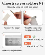 BNOSDM 4 Pcs M8 Cat Scratching Post Replacement Pole 15”x2.75” Cat Scratcher Posts Refill Sisal Scratch Part for Refurbishment Hemp Spare Cat Furniture Accessories Ash Black