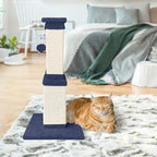 AGYM Cat Scratching Post, 32 Inch Cat Scratch Post for Cats and Kittens, Protect Your Furniture and Exercise Cats, Nature Sisal Modern Cat Scratcher for Indoor Cats, Blue