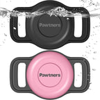 Waterproof Airtag Dog Collar Holder: 2 Pack Soft Silicone Air Tag Holder for Pet Dogs Cats Collar, IPX8 Waterproof AirTag Dog Tracker Protective Cover, Collar Holder Compatible with Apple Airtag