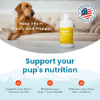 Liquid Multivitamin for Dogs with Probiotics, 8 in 1 Vitamins for Immune Support, Energy & Digestion, High Absorption Liquid Dog Supplement, Made in USA, 16 oz