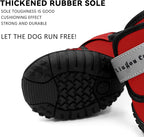 Dog Shoes for Small, Medium and Large Dogs - Waterproof for Rainy Days, Fit for Winter Snow and Hot Summer Roads, with Anti-Slip Soles for Indoor Hard Floors (Red, Size 2)