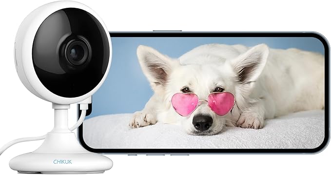 WiFi Security Camera 2K, Indoor Home Cameras for Dog/Pet/Elder/Baby Monitor, Upgraded Smart Siren with Phone App, Advanced Night Vision, SD/Cloud Storage, Alexa Compatible