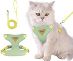 wanheart Cat Harness and Leash Set Escape-Proof Adjustable cat Leash and Harness Combo Suitable for All cat Breeds (Green, XL)