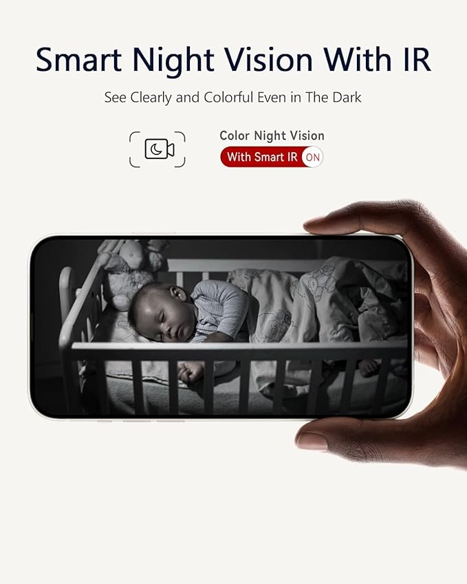 LongPlus 2K Pet Camera with Phone App, 2.4/5GHz WiFi Pan/Tilt Indoor Camera for Home, Cat Cam with Night Vision, 2-Way Audio, Motion Detection, Auto Tracking, Works with Alexa