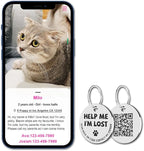 MYLUCKYTAG Stainless Steel QR Code Dog ID Tags Cat Tags - Pet Online Profile - Scan QR Receive Instant Pet Location Alert Email