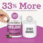 Dr. Joseph's VetPro Complete Dog Hip and Joint Supplement, 120 Count, Chicken Flavored Pain and Inflammation Relief Chews with Glucosamine, Chondroitin, MSM, Turmeric, Vitamin C, Omega 3