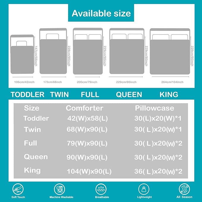 Kids Cute Bedding for Teen Girls Boys Cartoon Cat Comforter Set King, Kawaii Kitten Duvet Insert Corgi Puppy Quilt Comforter, Animal Pet Bedding Comforters & Sets Geometry Stripe Decor, Teal 3pcs