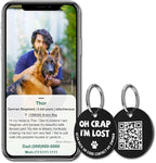 MYLUCKYTAG Stainless Steel QR Code Dog Tags - Scan QR for Instant Pet Location Alert Email