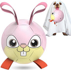 QDAN Rabbit Dog Toys Soccer Ball with Straps, Easter Day Dog Toys for Medium Small Dogs (6 Inch)