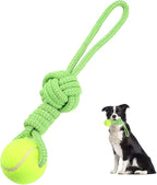 Dog Rope Toy for Medium and Small Dogs Interactive Puppy Toys Tug of War Rope Tether Tug Outdoor Dog Toy 1 Knot Puppy Teething Chew Cotton with Tennis Ball