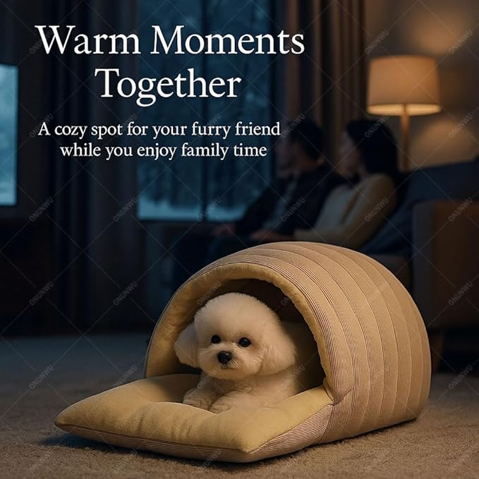 2026 Cozy Cat Cave Removable and Washable Winter Closed-Off Cat Bed Upgraded Cat Winter Bed with Soft Plush Cushion Warm Enclosed Sleeping House for Indoor Cats and Small Dogs (Gray, Small)