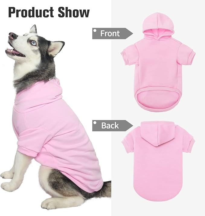 BINGPET Dog Hoodies - Fleece Lined Fall Dog Puppy Sweatshirt Soft Warm Sweater Winter Hooded Clothes for Small Medium Large Dogs & Cats