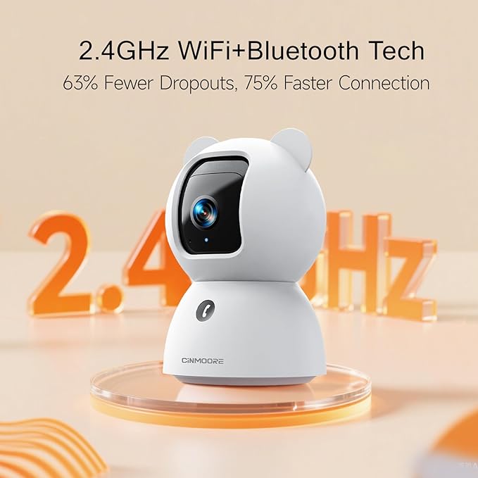 2.5K Indoor Camera 2pack, Non-Subscription AI Person/Pet/Cry Detection, 4MP Pet/Dog/Cat/Baby Camera w/Phone App, Pan Tilt 2.4GHz WiFi Cameras for Home Security, Night Vision, Full Duplex 2-Way Audio