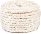 Sisal Rope for Cat Scratcher 1/4 Inch 50 Feet Cat Tree Rope Replacement Natural Hemp Rope, Thick Cat Scratching Post Rope for Indoor/Outdoor, Repairing, Recovering, DIY Scratcher (White)