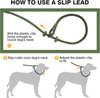 Lynxking Dog Leash Slip Lead Reflective Breathable Rope Comfortable Strong No Pull Slip On Pet Training Lead for Dogs