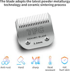 3 Pack 7FC Detachable Pet Dog Grooming Ceramic Blades,Compatible with Andis,Oster A5,Wahl KM-10 Series,Size 7FC Blade 1/8-Inch 3.2MM Cut Length