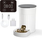 PAPIFEED Automatic Cat Feeder 3L, Timed Cat Feeders for Dry Food, Programmable Feeding Schedule, Automatic Pet Food Dispenser with Dual Power Supply, 1-4 Meals Per Day for Cats and Small Dogs