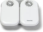 Closer Pets C200 2 Meal Timer-Controlled Automatic Pet Feeder - for Cats and Small Dogs, Wet or Dry Food, Stainless Steel Bowl Inserts and Ice Pack, up to 0.88 lb Each, White