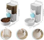 Hanging Cage Automatic Food Water Dispenser, Detachable Auto Gravity 1L Self-Feeding Feeder and Waterer Set, Crate Auto Feeder Dish for Puppy Cats Ferret Bunny Guinea Pig Small Pets (Blue)