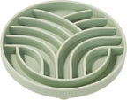 OHMO Slow Feeder Dog& Cat Bowl, Silicone Puppy Cat Food Bowl with Anti-Slip Suction Cup Slow Down Small Dogs Eating, Anti Choking (S-Tree of Life,Sage Green)