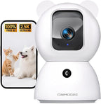 2.5K Security Camera Indoor, Non-Subscription AI Person/Pet/Cry Detection, 4MP Pet/Dog/Cat Camera w/Phone App, Pan Tilt 2.4GHz WiFi Cameras for Home Security, Full Duplex 2-Way Audio, IR Night Vision