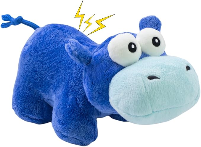 Squeaky Dog Toy Cute Plush Dog Toys Safe Puppy Teething Chewing for Small, Medium, and Large Breed Stuffed Hours of Fun 𝐂𝐮𝐝𝐝𝐥𝐞 𝐁𝐮𝐝𝐝𝐲 𝐟𝐨𝐫 pups-Hippo