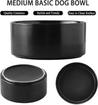 6'' Ceramic Dog Bowl - 30Oz Classic Dogs Food & Water Bowl for Small and Medium Breed Dogs, Heavy Duty Non-Slip Dog Dishes, Food Grade Stoneware Pet Bowl, Dishwasher & Microwave Safe, Black
