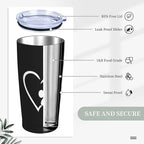 Dujiea 20oz Tumbler With Lid And Straw, Dog Pet Paws Love Heart Vacuum Insulated Iced Coffee Mug Reusable Travel Cup Stainless Steel Water Bottle