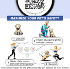 Dog Tags Personalized,QR Code Smart Pet ID Name Tag,Instant Location Alerts,Easy Online Profile Updates,No Fees,No Apps,Anti-Lost,Waterproof Silicone Dog Cat Tag for Small,Medium,Large Dogs(Black)
