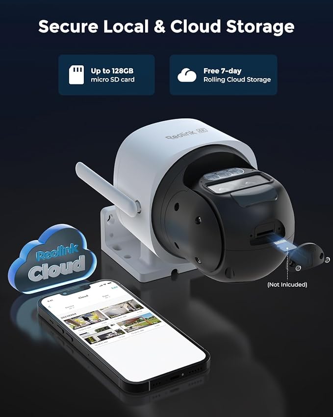 REOLINK 4K Dual Lens 4G LTE Cellular Security Camera Outdoor, PTZ with Auto Tracking, No WiFi Solar Powered, 6X Hybrid Zoom, 8MP Color Night Vision, SIM Card Included,Motion Alert, TrackMix LTE+SP