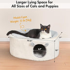Cat Bed for Indoor Cats, Fluffy Cat Cave Large Enclosed Cat House Pet Bed Hammock with Removable Washable Cover for Sleeping Cat, Kittens, Small Dog, Oval Cat Hideaway