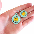 Personalized QR Code Dog Tags - Choose from 25+ Tag Designs - QR Code Links to Your Profile - Unique, Cute, Funny, Sassy Pet ID Tag (Socially Impaired, Large (1.25 inch))